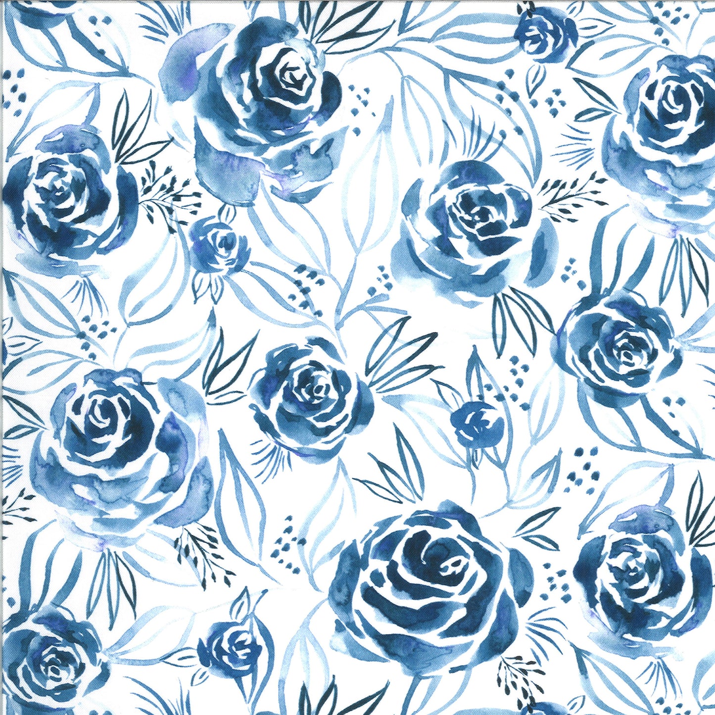 Moody Blooms Roses in Indigo - Weave & Woven
