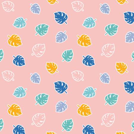 Tiny Monstera Leaves in Pink - Weave & Woven