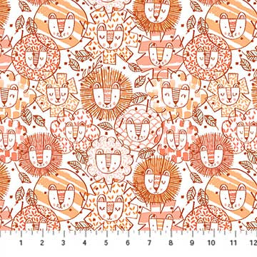 Lions on Coral - Weave & Woven