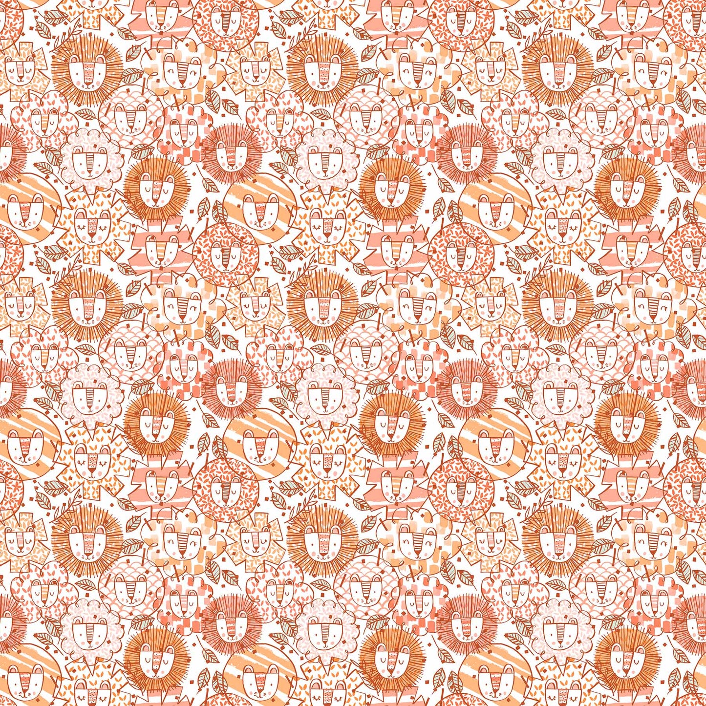 Lions on Coral - Weave & Woven