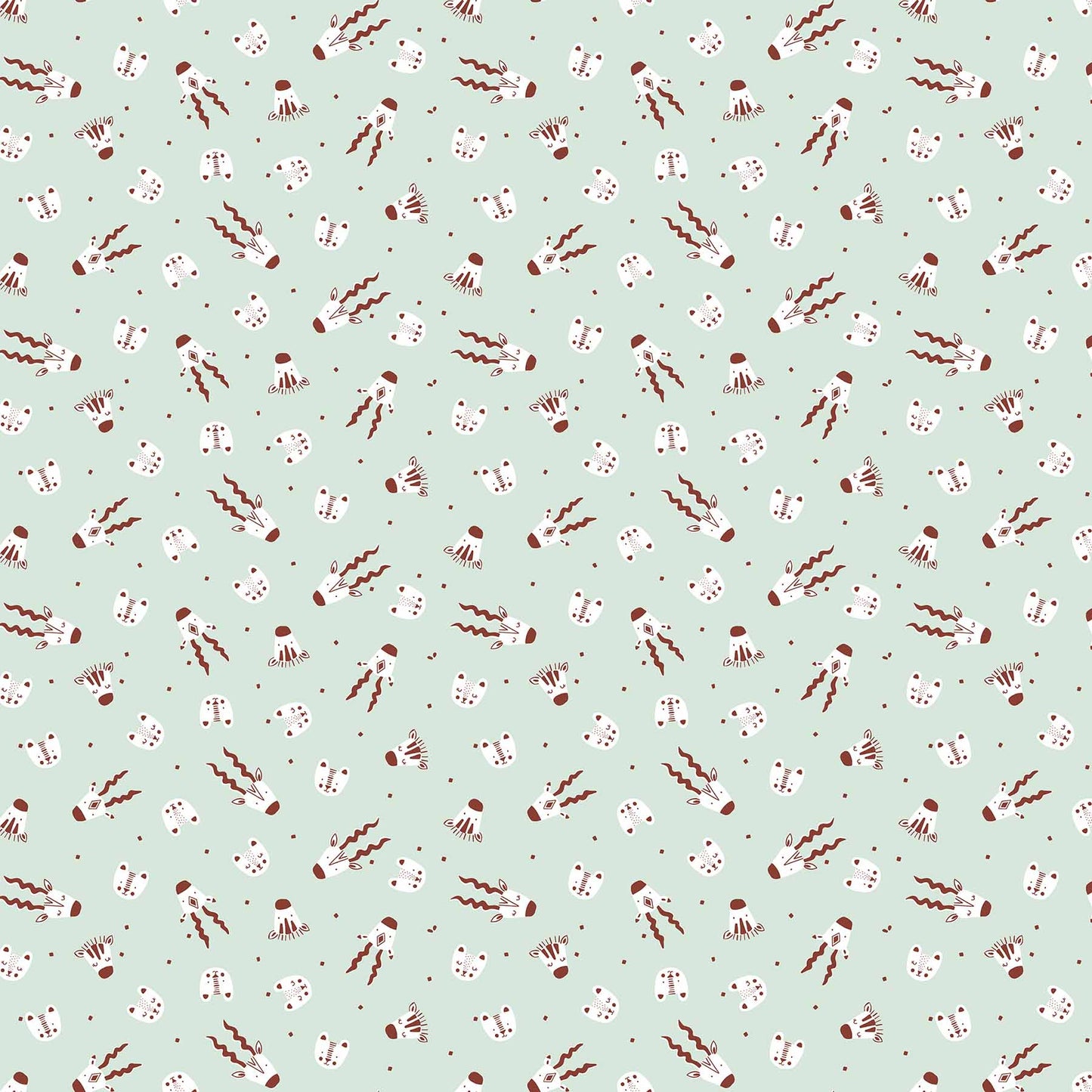 Savanna Heads on Mint - Weave & Woven