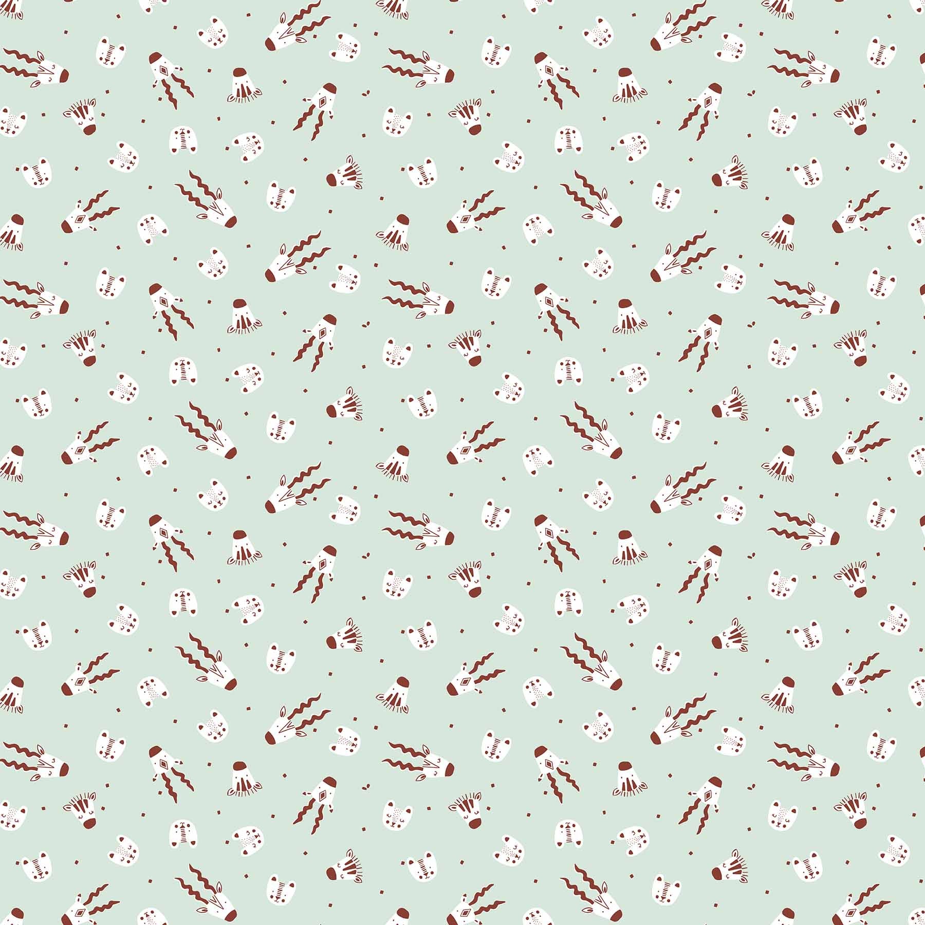 Savanna Heads on Mint - Weave & Woven