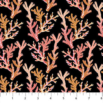 Coral on Black - Weave & Woven