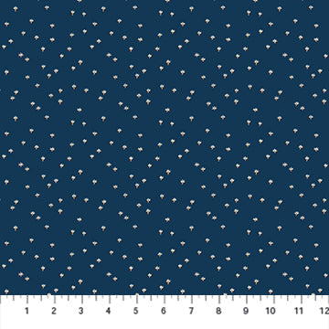 Tiny Prickly Florals on Blue - Weave & Woven