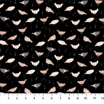 Chickens on Black - Weave & Woven