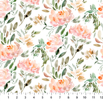 Refresh Peonies on White - Weave & Woven