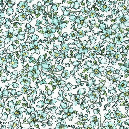 Aqua Floral | Lawn - Weave & Woven