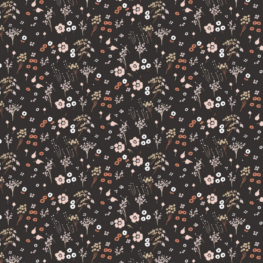 Baby Farrah Floral in Soft Black | Organic Poplin - Weave & Woven