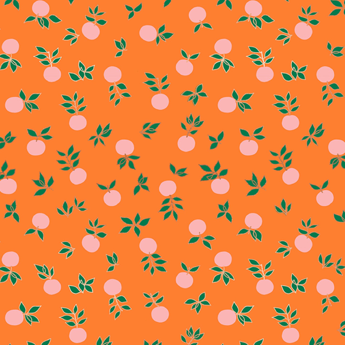 Blossoms in Orange | Metallic - Weave & Woven