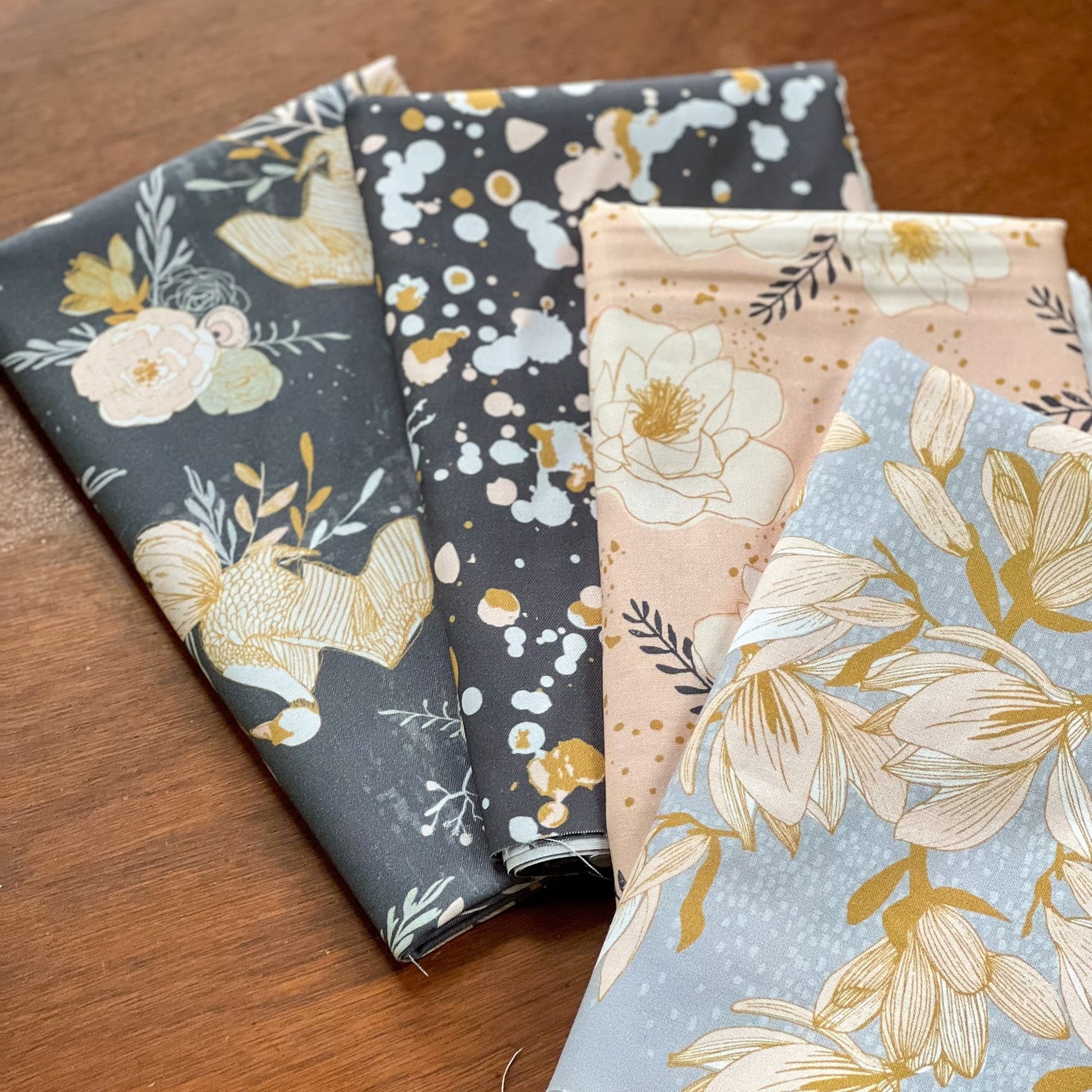 Blooming Magnolia On Blue Grey - Weave & Woven