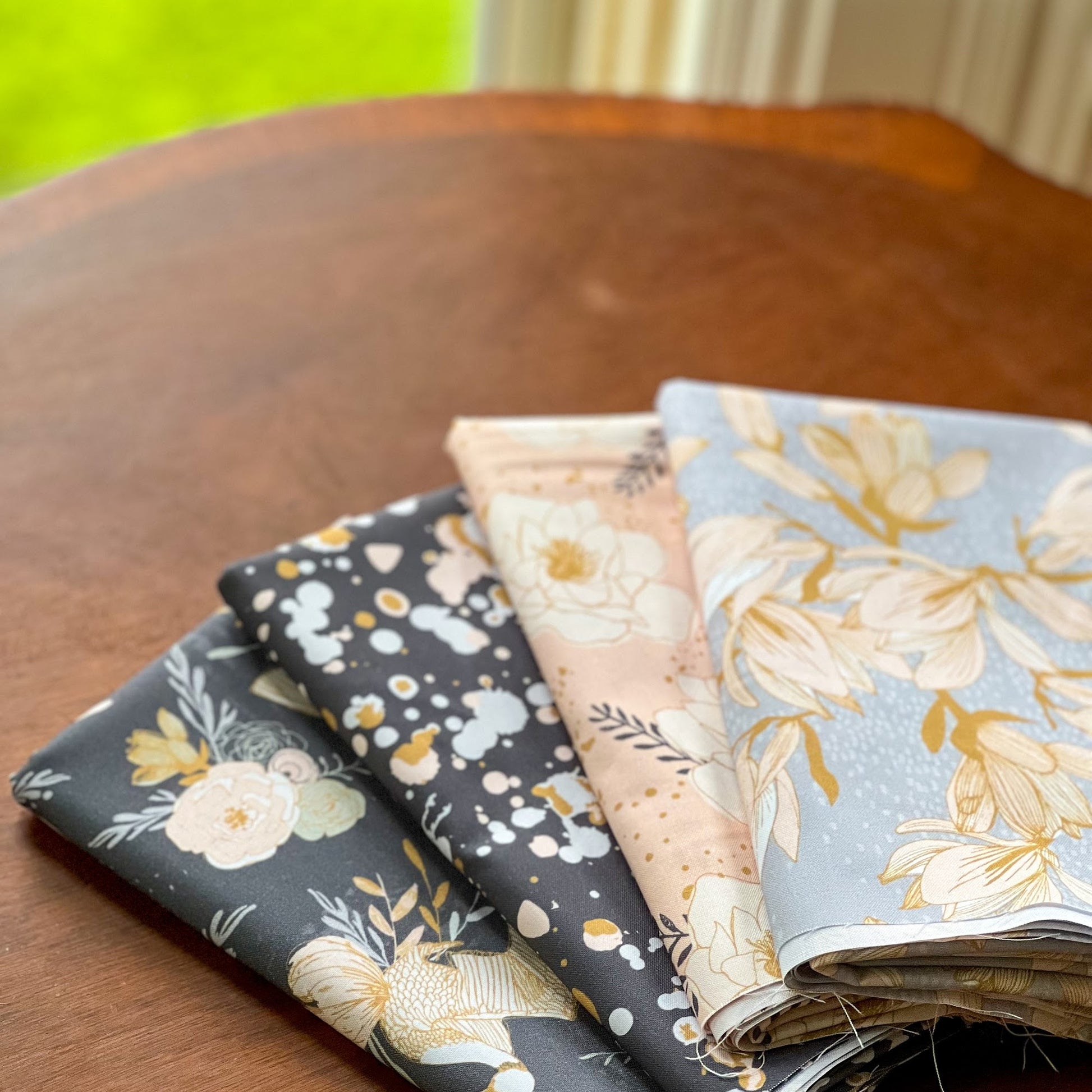 Blooming Magnolia On Blue Grey - Weave & Woven