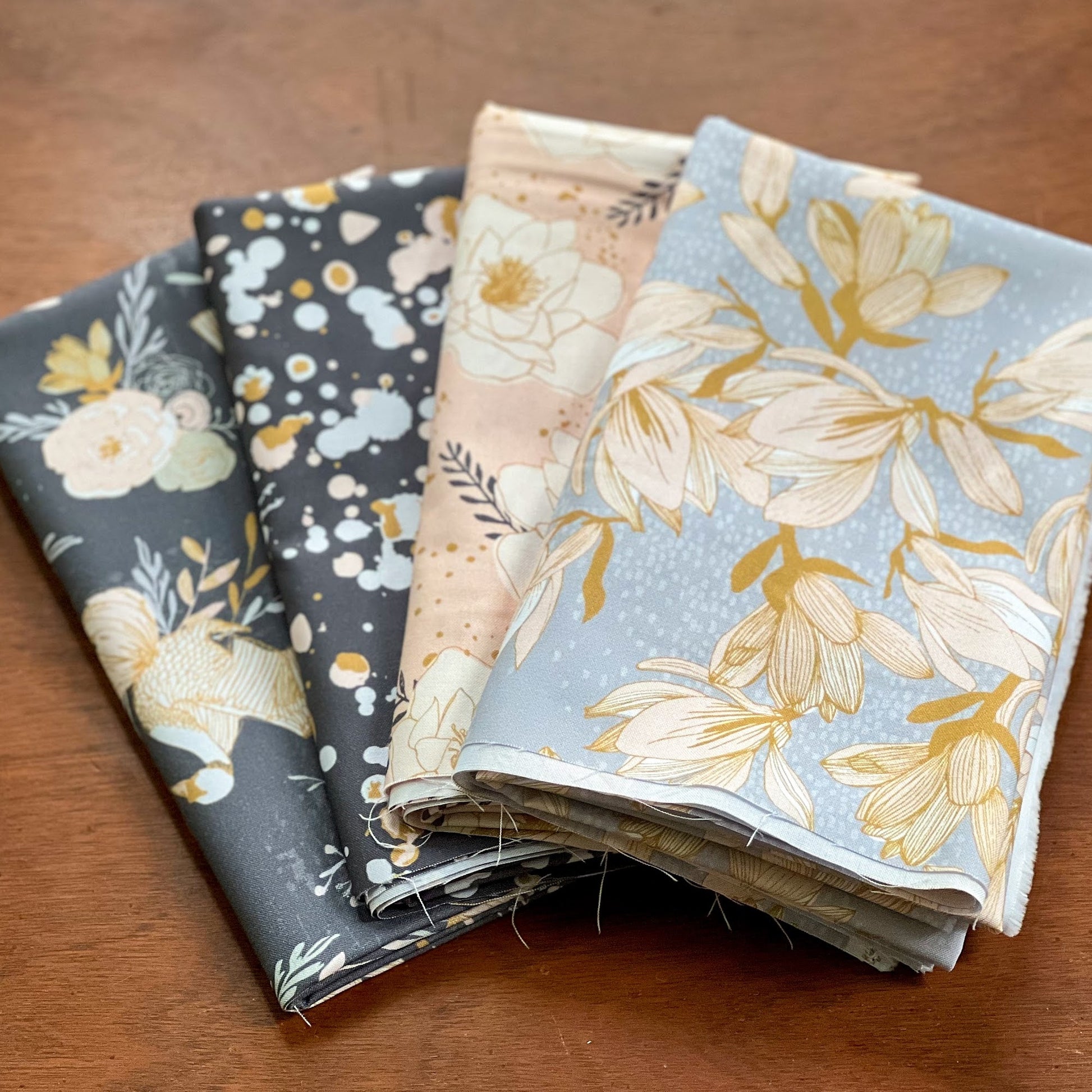 Blooming Magnolia On Blue Grey - Weave & Woven