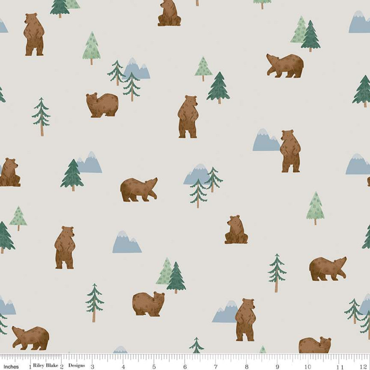 Grizzly Bears on off White - Weave & Woven