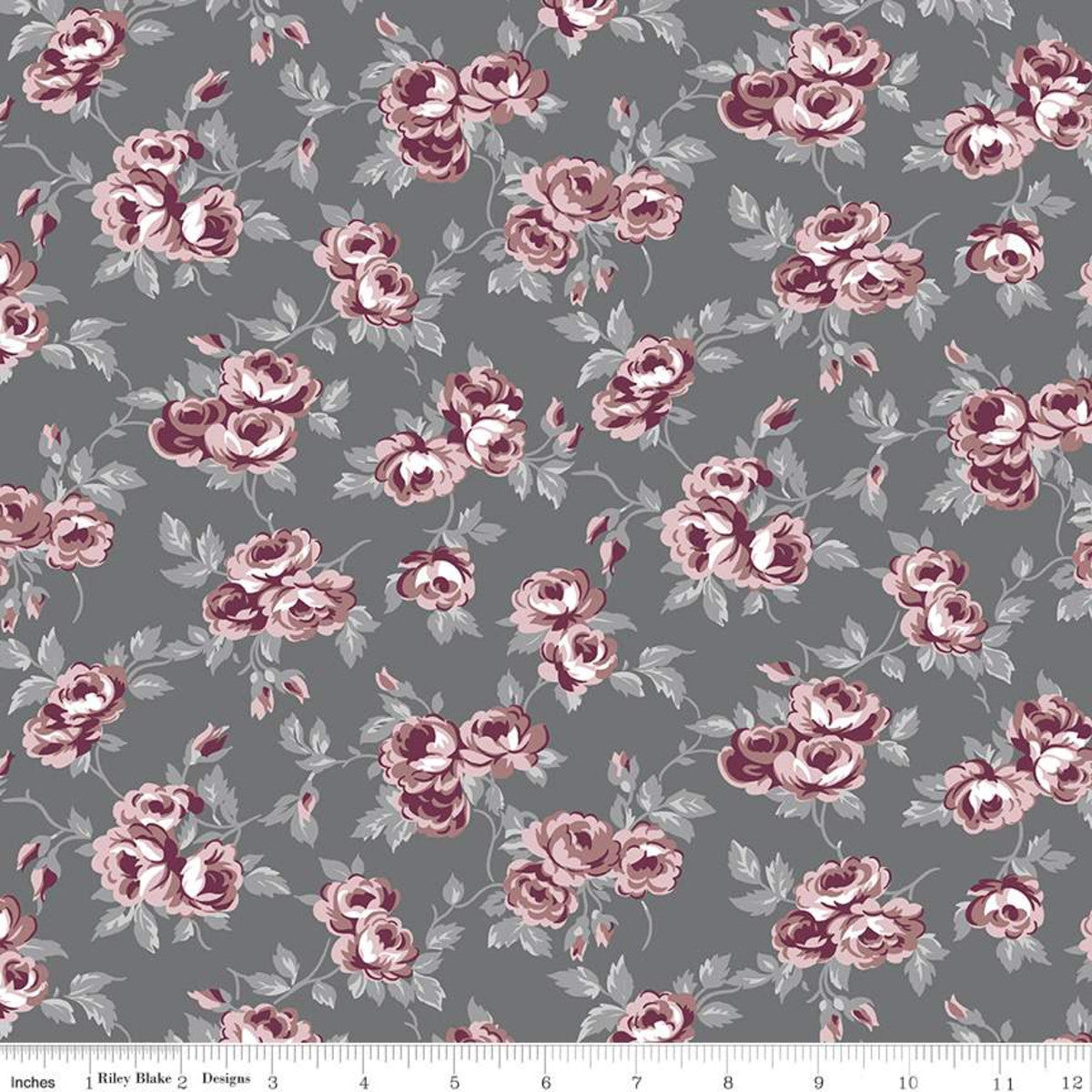 Exquisite Flowers in Charcoal - Weave & Woven