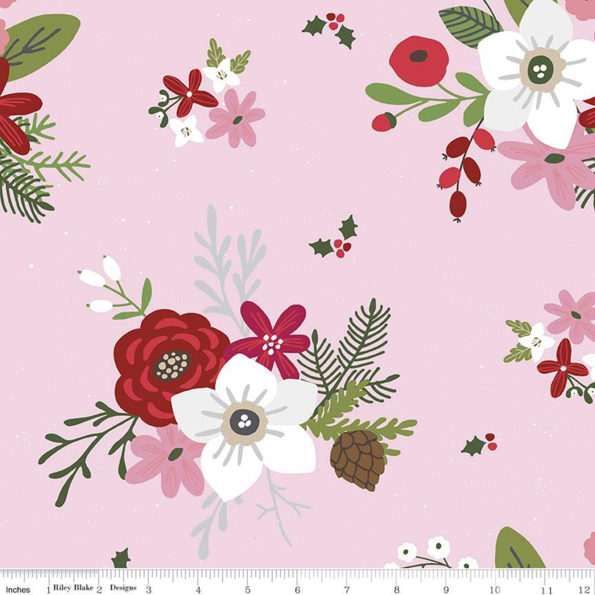 Holly Holiday Florals on Rosette - Weave & Woven