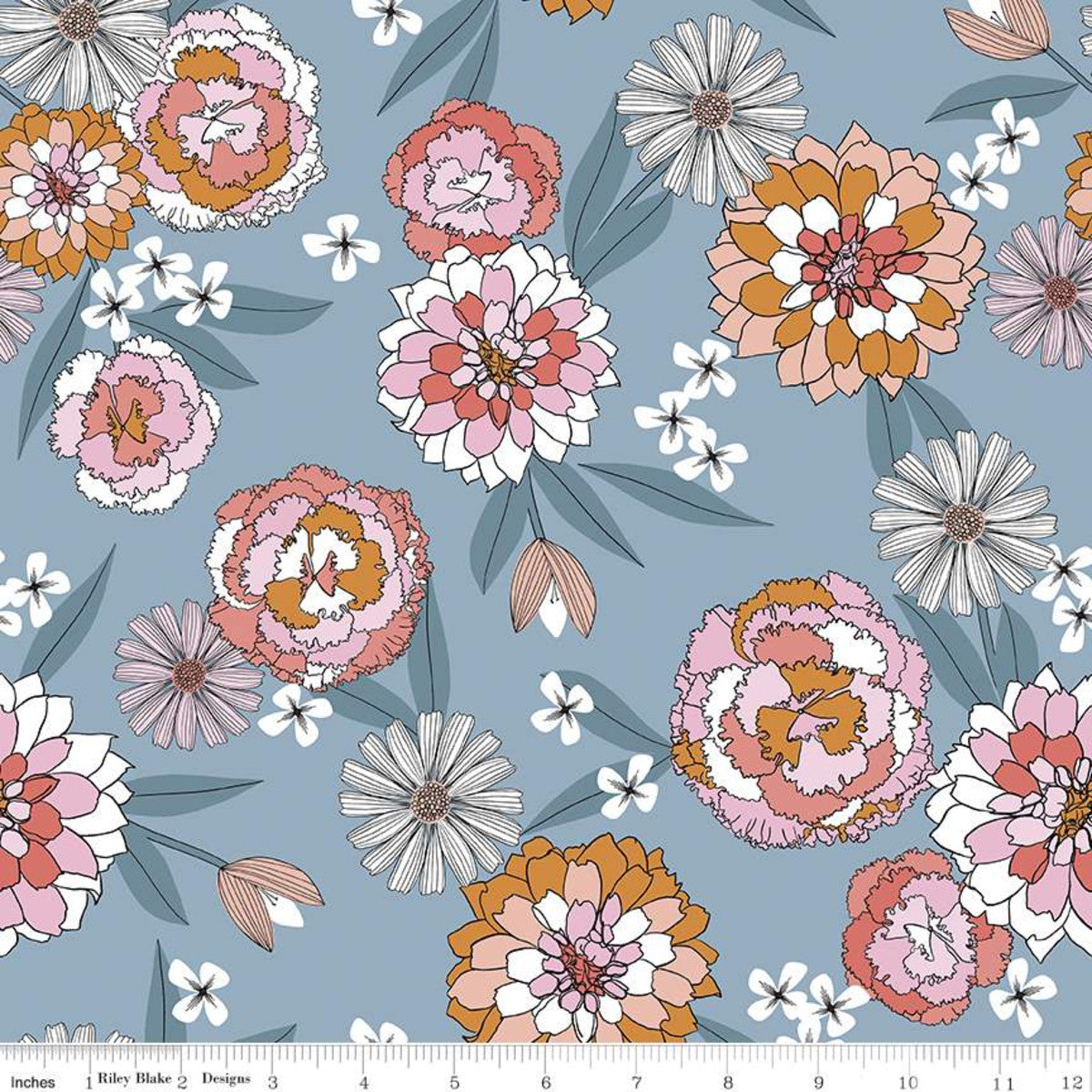 Heartsong Florals on Pale Blue - Weave & Woven