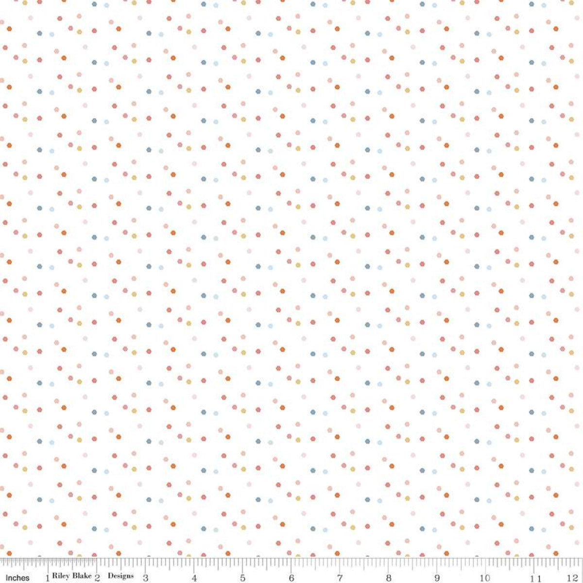 Saturday in Paris Hexie Dots on White - Weave & Woven