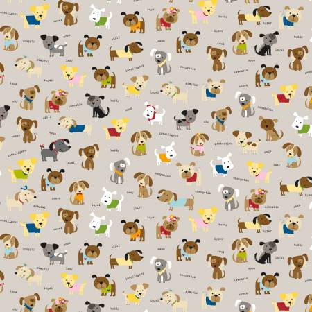 Cooper Dogs on Taupe - Weave & Woven