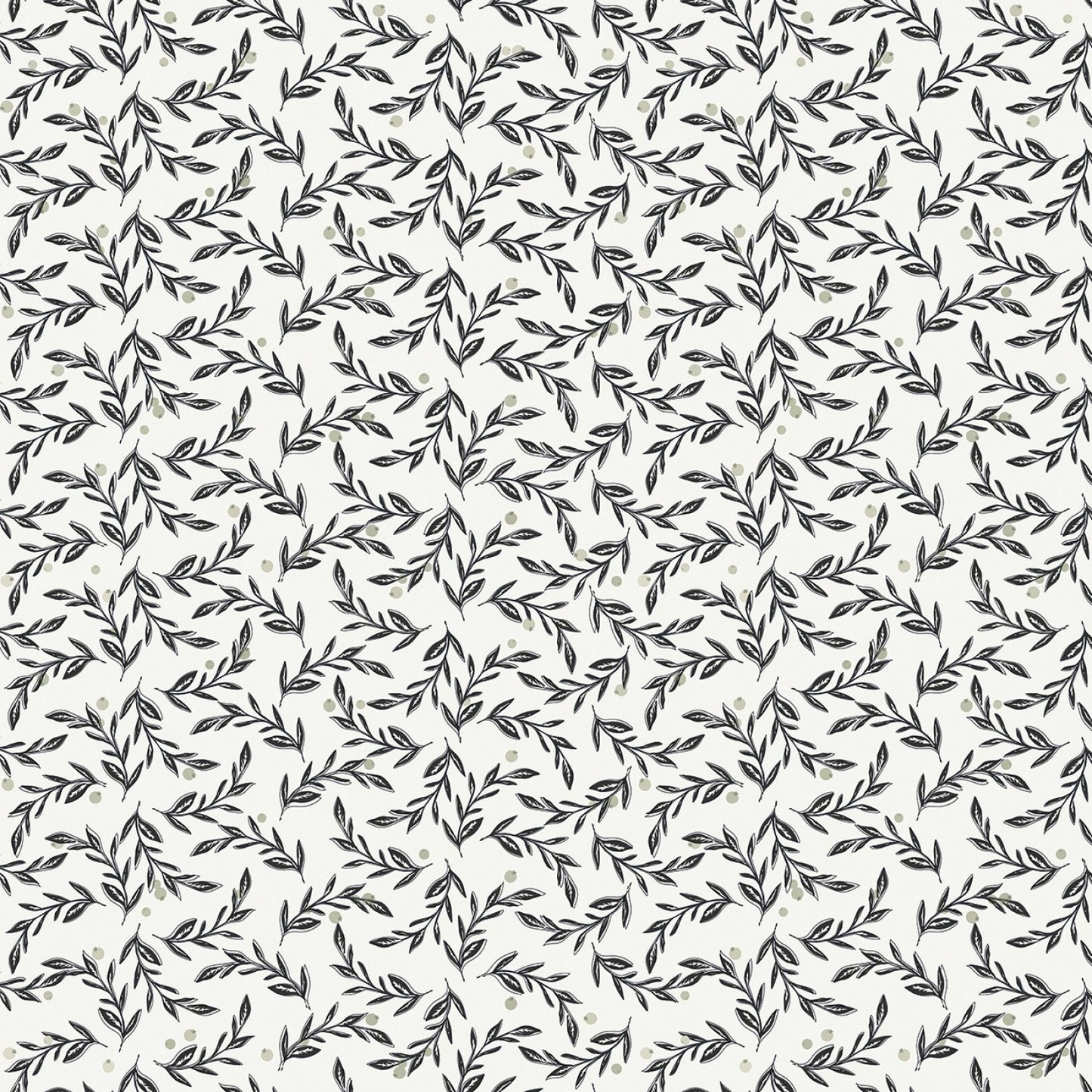 Gingham Vines on Cream - Weave & Woven