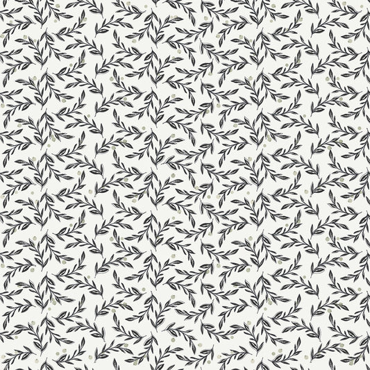 Gingham Vines on Cream - Weave & Woven