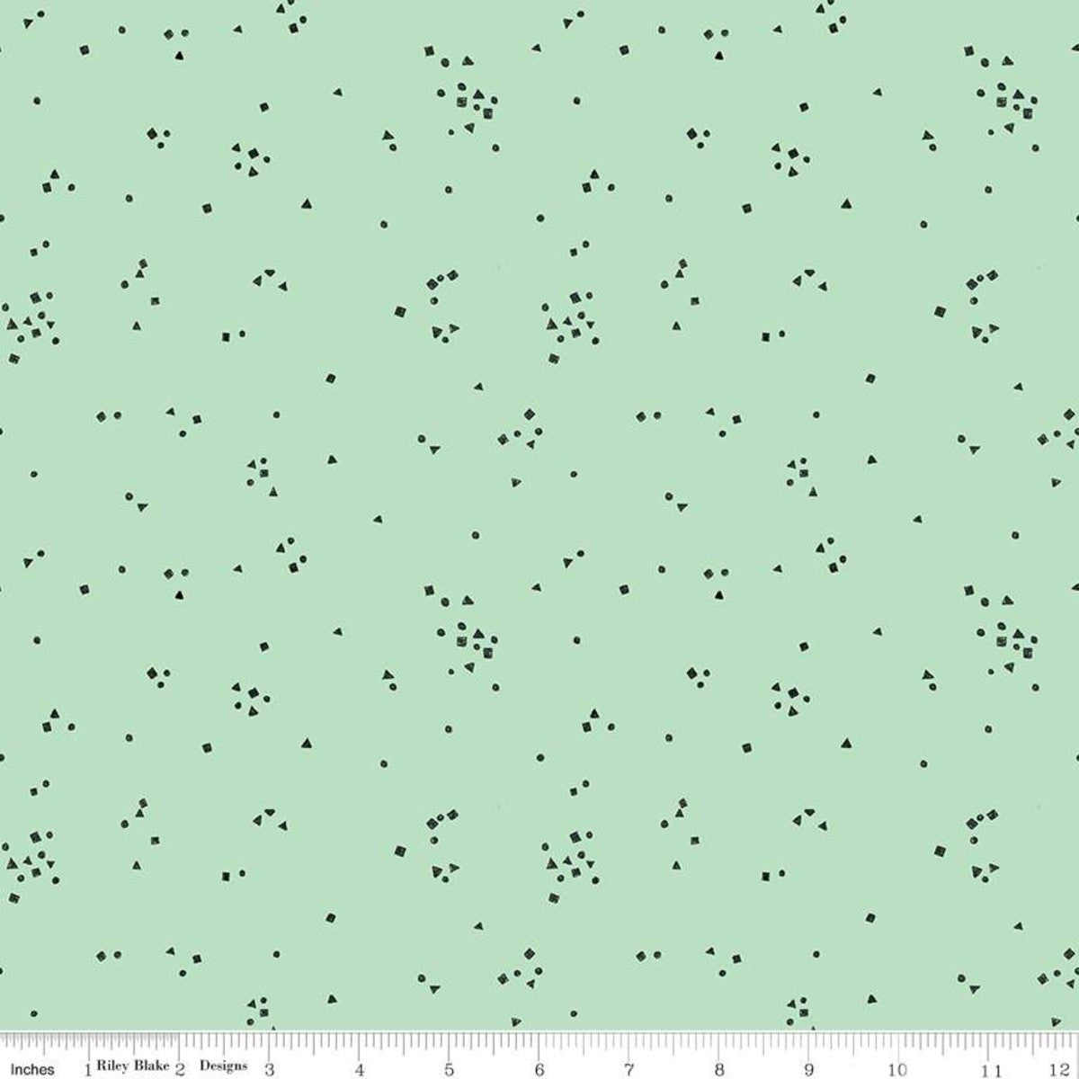 Scaredy Cat Shapes on Mint - Weave & Woven
