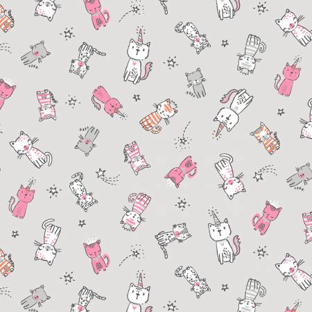 Purring Friends in Light Grey - Weave & Woven