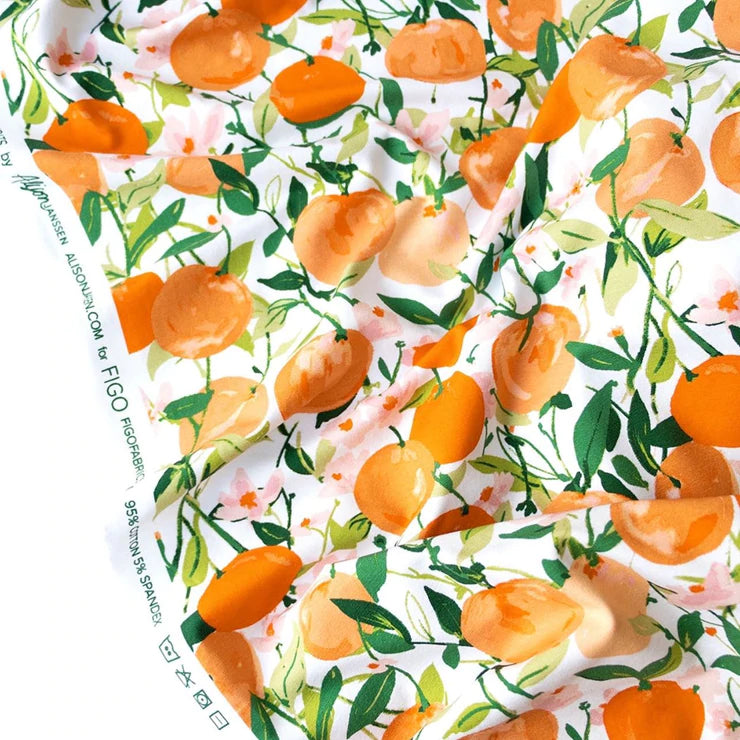Clementine Blossom On White | Knit - Weave & Woven