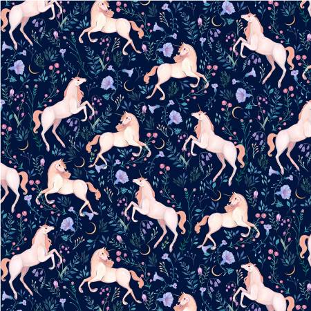 Unicorn Meadow in Ink - Weave & Woven