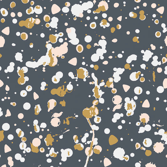 Shapes And Splatter On Dark Grey - Weave & Woven