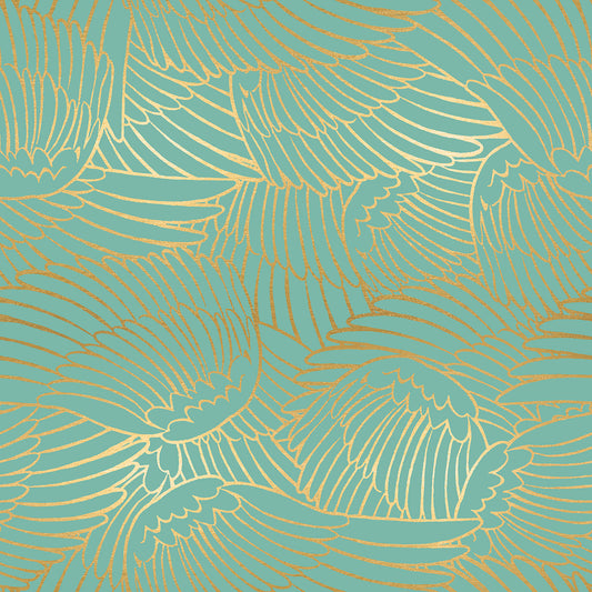 Wild Wings in Water | Metallic - Weave & Woven