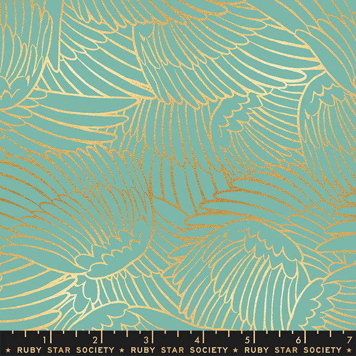 Wild Wings in Water | Metallic - Weave & Woven