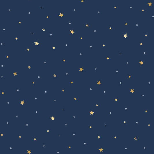 Birthday on Navy Blue | Metallic Gold