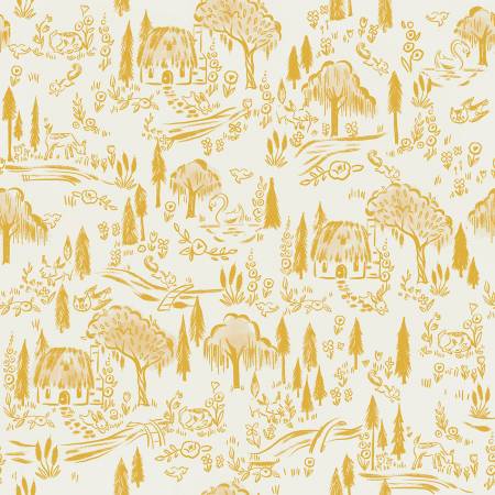 Little Briar Rose on Parchment White - Weave & Woven