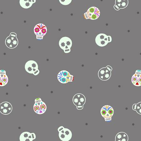 Copy of Sugar Skulls on Dark Grey | Glow in the Dark - Weave & Woven