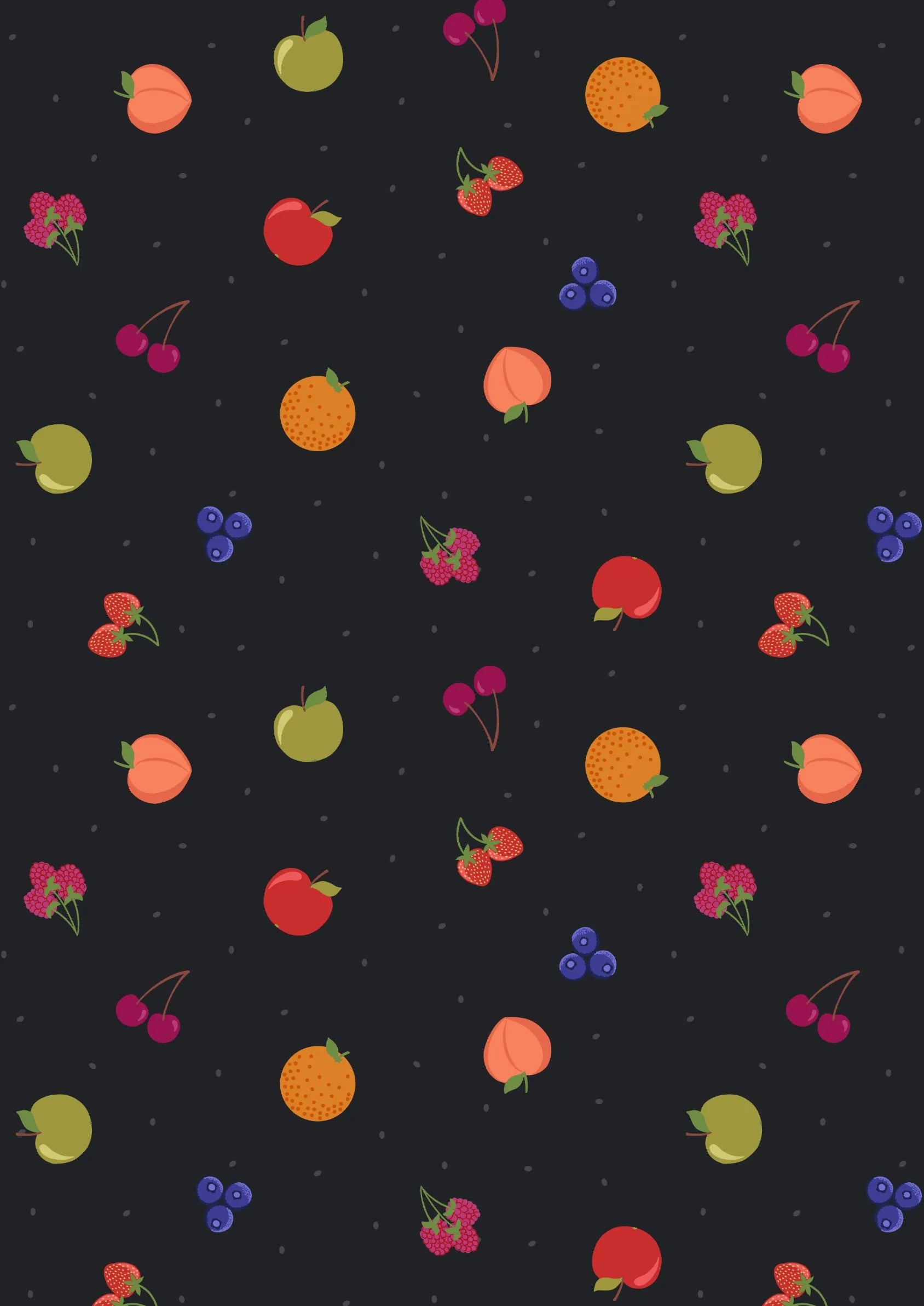 Fruit Toss On Black - Weave & Woven