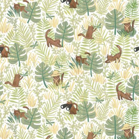 kitty Safari on White - Weave & Woven