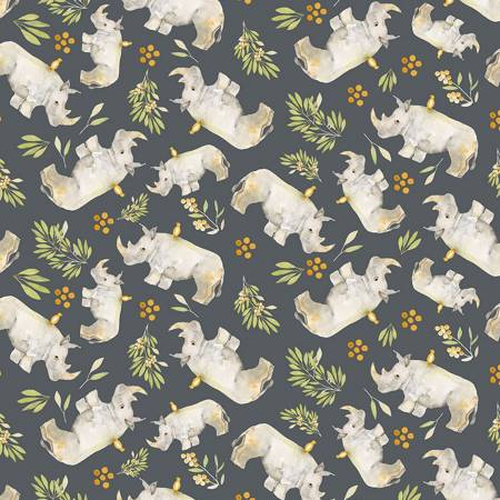 Rhinos on Slate - Weave & Woven