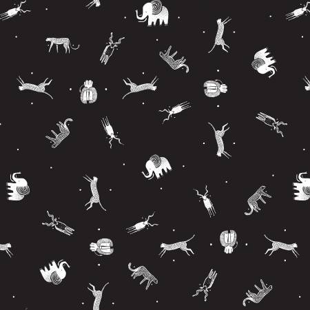 Safari Animals on Black - Weave & Woven