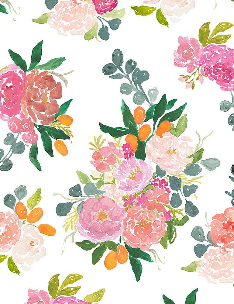Bouquets on White - Weave & Woven