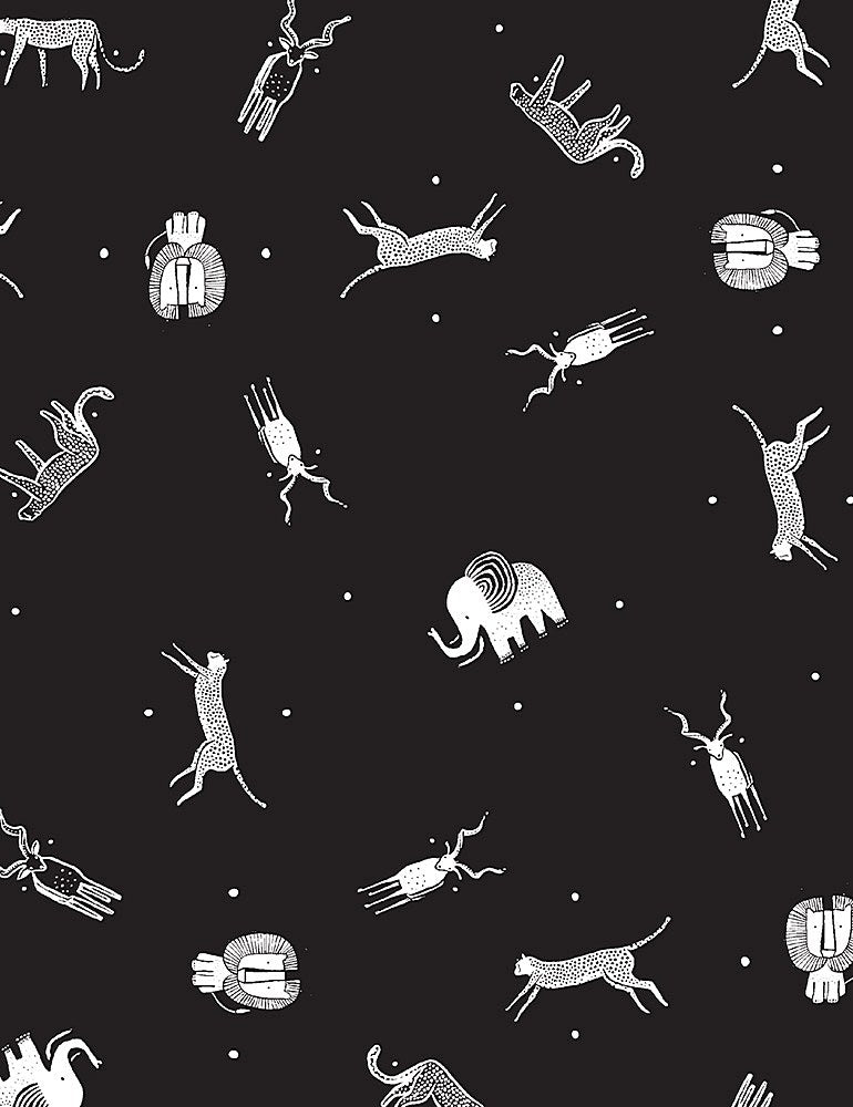 Safari Animals on Black - Weave & Woven