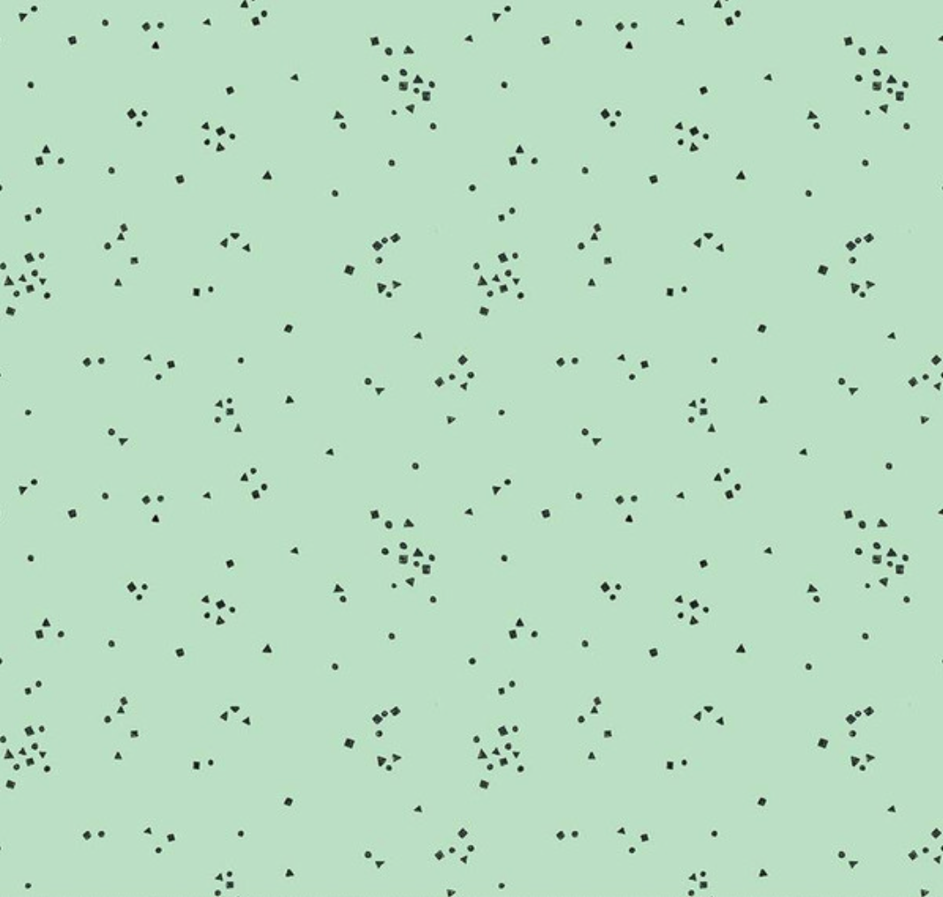 Scaredy Cat Shapes on Mint - Weave & Woven