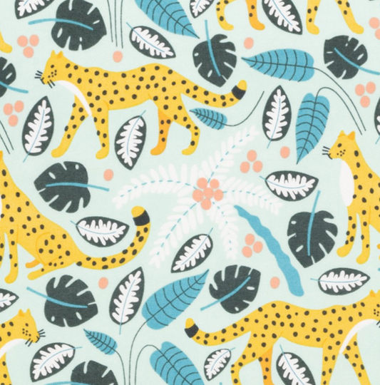 Garden Leopards on Pastel | Organic Cotton - Weave & Woven