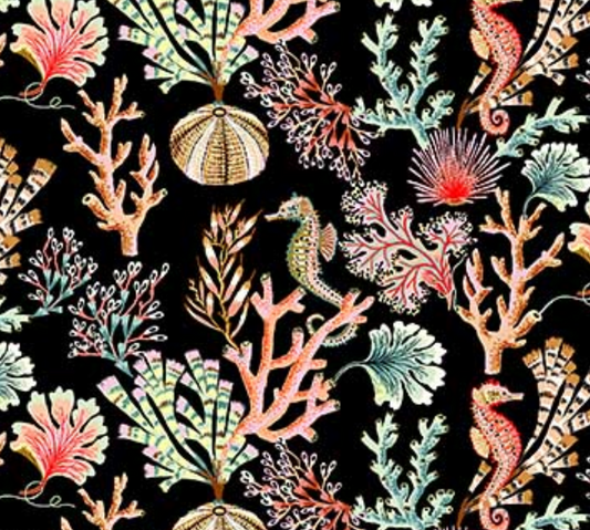 Coral Reef on Black - Weave & Woven