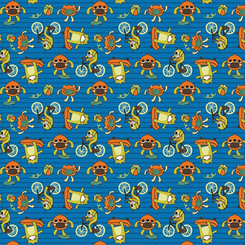 Have Fun, Stay Safe in Blue - Weave & Woven