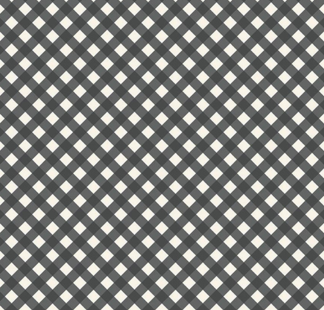 Gingham Garden Check in Charcoal - Weave & Woven