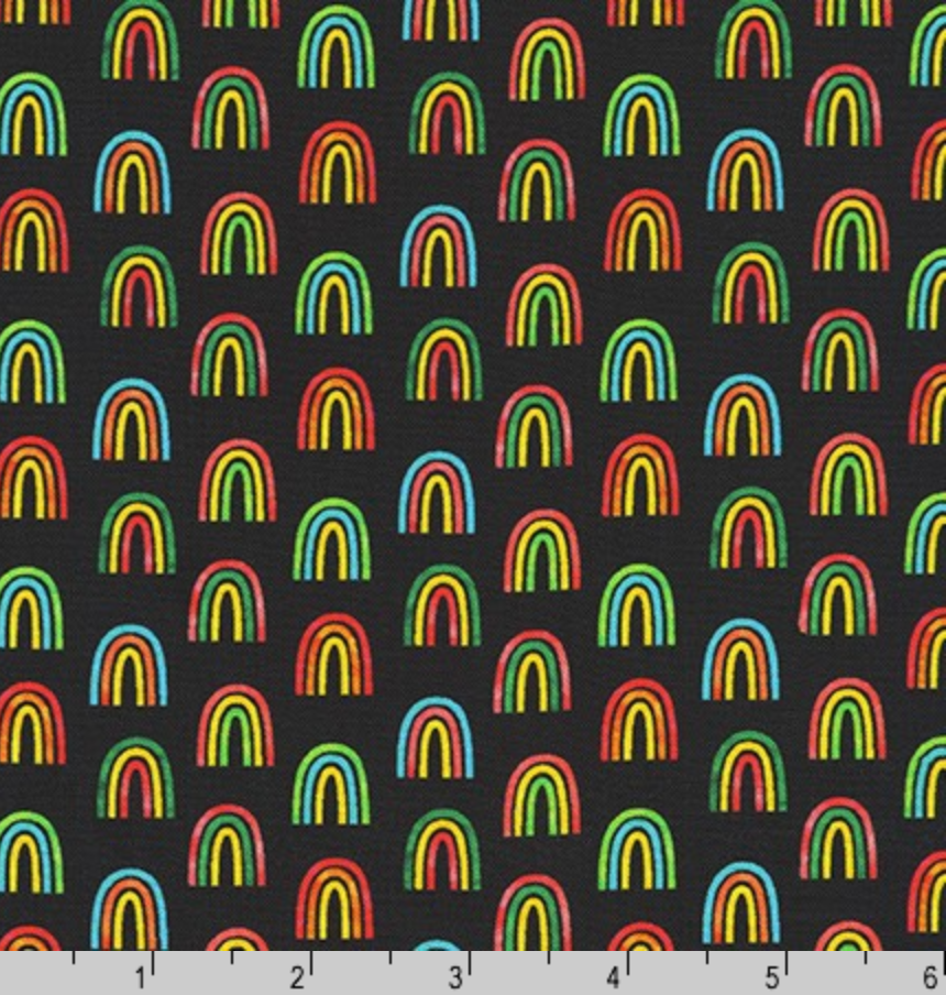 Mini Rainbows on Black - Weave & Woven
