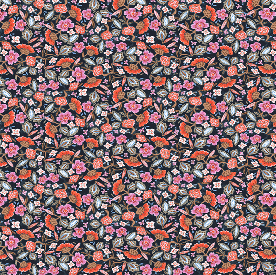 Uptown Floral Paisley on Navy - Weave & Woven