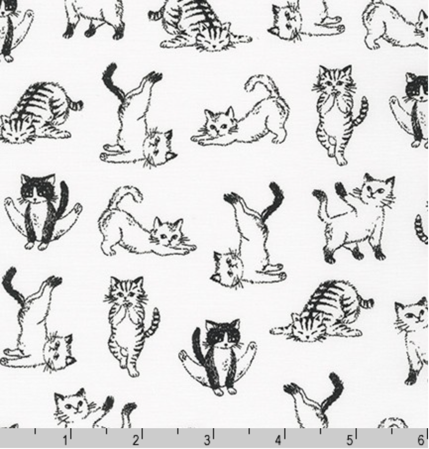 Cat Yoga on Monochromatic - Weave & Woven