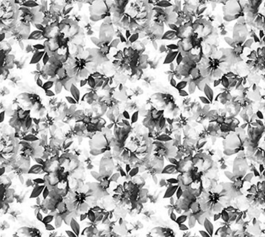 Watercolour Florals on Black - Weave & Woven