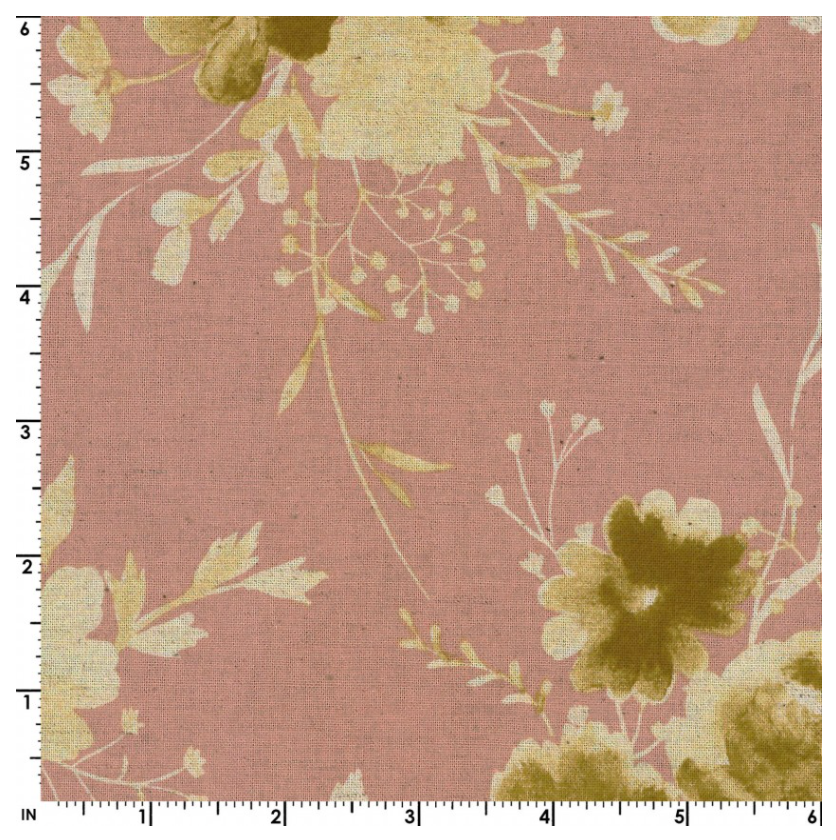 Gold Roses on Pink | Cotton Linen Sheeting - Weave & Woven